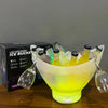 7L Bluetooth LED Ice Bucket with Subwoofer holding drinks, ice, and LED lights for vibrant parties and gatherings.
