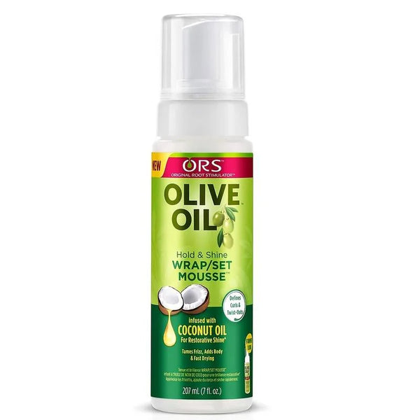 Strong Hold Shine Hair Mousse for natural hair styling with moisture and frizz control.
