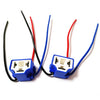 Heavy Duty 3 Pin H4 LED Ceramic Headlight Socket with wires for reliable headlight connections.