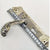 European Retro Style Door Lock set featuring vintage handle and measurement ruler for size reference.