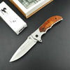 Wooden Handle Folding Tactical Knife
