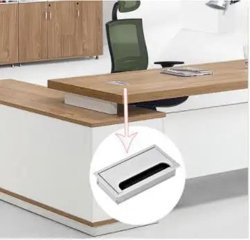20M Modern Luxury Executive CEO Desk with integrated cable management system for a clean workspace.