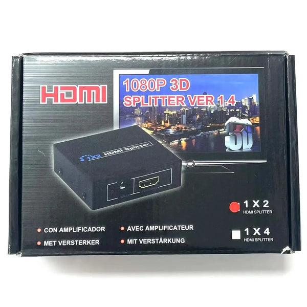 HDMI Splitter Full HD Signal Distributor with 1080P 3D support, ideal for multiple screen display without signal loss.