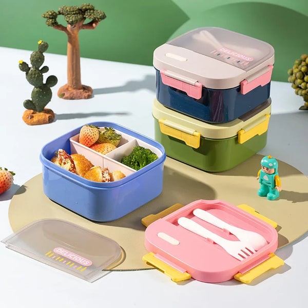 3-Compartment Bento Lunch Box and Cup