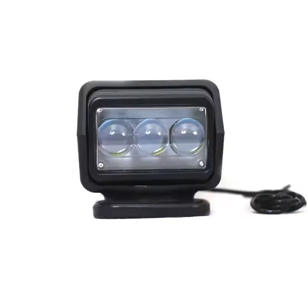 60W Rechargeable Remote Search Light with three lenses and a strong magnetic base for outdoor use.