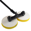 High Quality Window Solar Panel Cleaning Tool featuring a rotating brush system with dual yellow brushes.