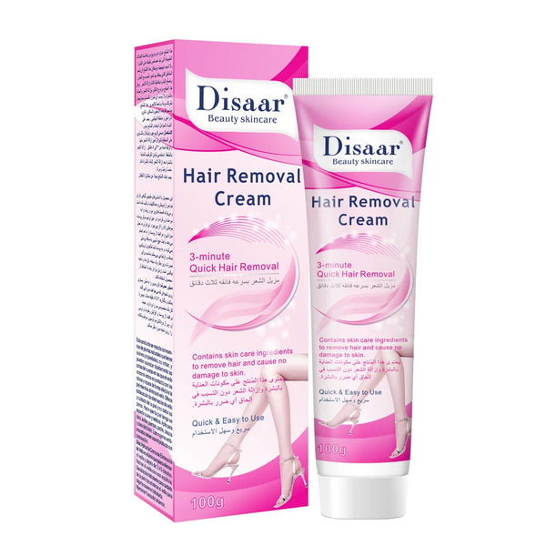 Natural Quick Permanent Hair Removal Cream by Disaar for salon-like results at home in just 3 minutes.