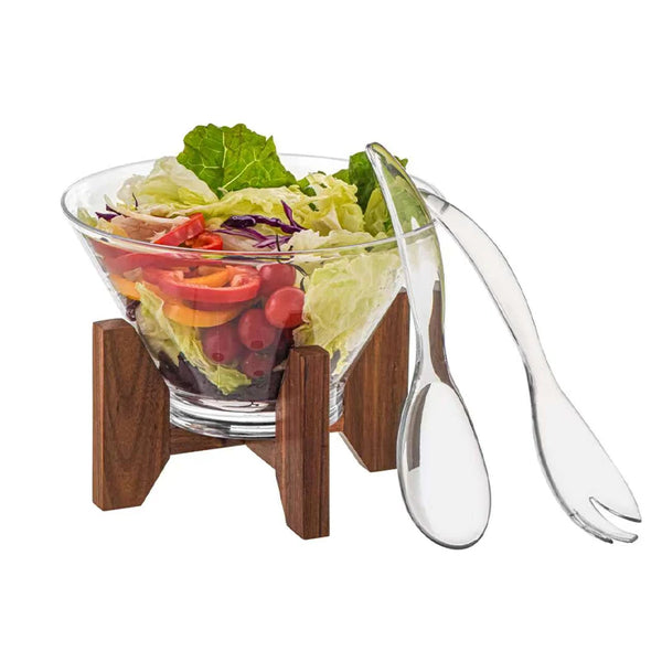 Large Round Acrylic Salad Bowl Set