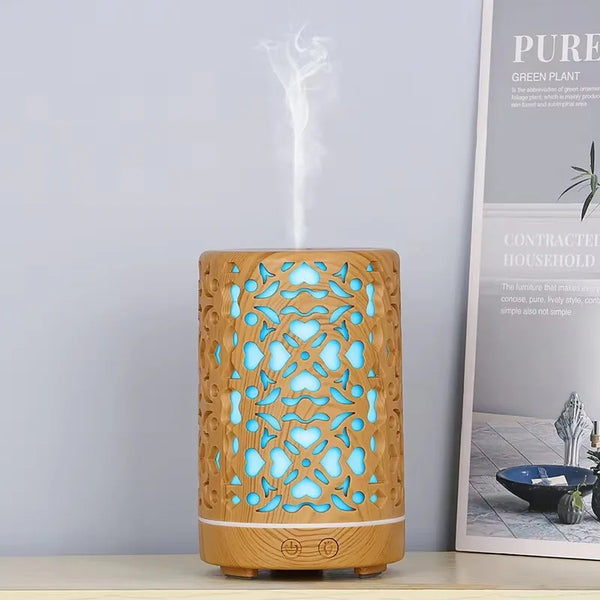 200ml Automatic Electric Plastic Aroma Diffuser emitting mist with decorative design and ambient light