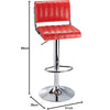 Adjustable Swivel Bar Stool with PU Leather Seat in red color showcasing dimensions 86cm height, 36cm base diameter, and 41cm seat width.