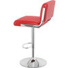 Adjustable Swivel Bar Stool with PU Leather Seat in red color and chrome base, perfect for modern kitchens and bars.