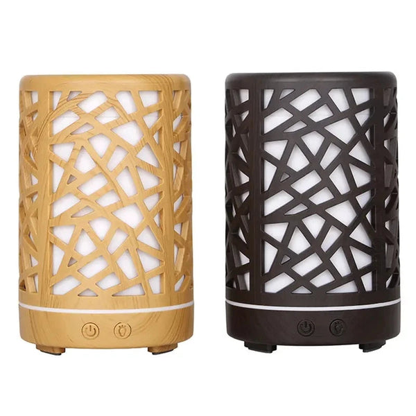 200ml Automatic Electric Plastic Aroma Diffuser in two colors: light wood and dark wood designs.