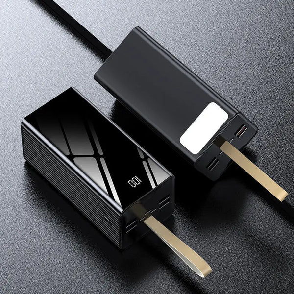 Outdoor 50000mAh Power Bank Station with dual USB ports and gold connectors.