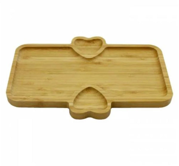 Bamboo 3 Section Rectangular Breakfast Serving Plate