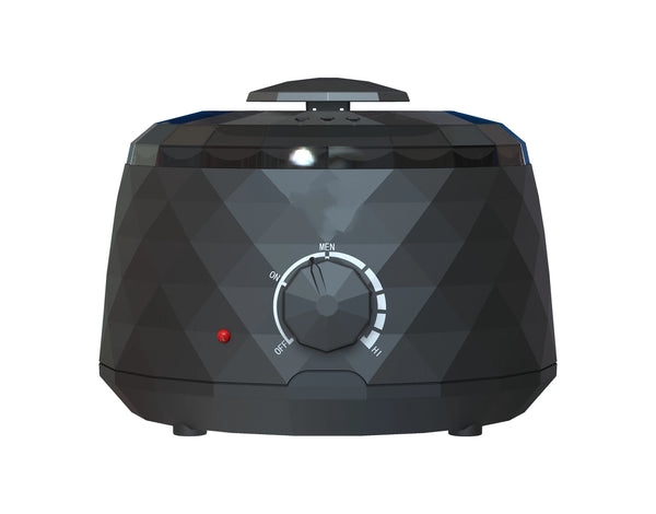 Electric 500cc Pro Wax Heater showcasing a sleek design and adjustable temperature dial for professional hair removal.