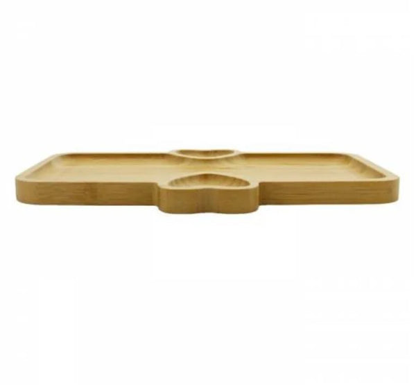 Bamboo 3 Section Rectangular Breakfast Serving Plate