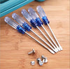 Crystal Magnetic Cross Word Screwdriver set shown with small screws on a wooden surface, ideal for South African homeowners.