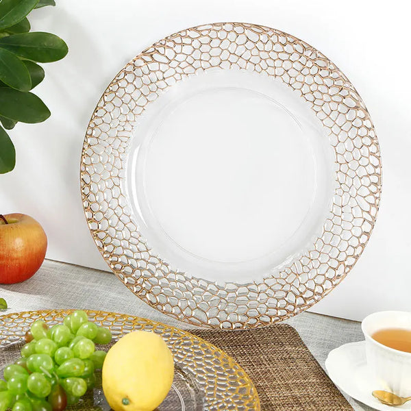 Gold Patterned Plastic Charger Plate