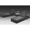Outdoor Garden Lounge Daybed Wicker Deck Bed set with black wicker loungers and a side table.