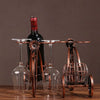Retro Bicycle Wine Glass Holder and Fruit Basket Display Rack