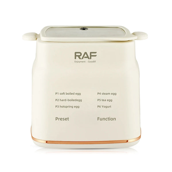Digital Electric Egg Boiler with 6 Preset Cooking Modes displaying presets and functions for cooking eggs.
