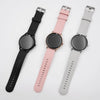 HK33 BT Call Fashion Smart Watch in black, pink, and gray color options.