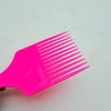 Wide-Tooth Hair Pick Comb in bright pink color, perfect for detangling and styling hair.