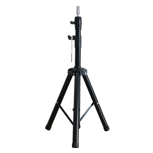 Adjustable Training Mannequin Head Stand For Wigs-Tripod showcasing a black tripod stand for stability in hair styling.