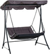 Swinging Hammock Garden Lounger with Roof featuring a comfortable padded seat and protective overhead canopy.