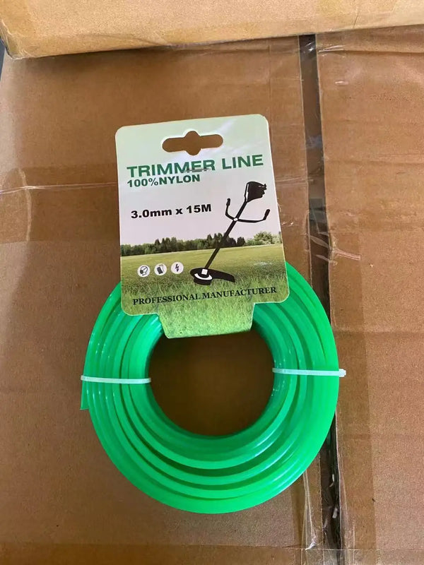 Heavy-Duty Trimmer Line 10m high-performance replacement cord in a green nylon spool.