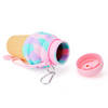 Colorful Ice Cream Water Bottle with leak-proof cap, designed for fun hydration for kids and students.