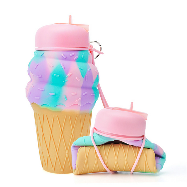 Ice Cream Water Bottle (Leak-Proof) featuring a playful ice cream cone design, fun for kids and hydration on-the-go.