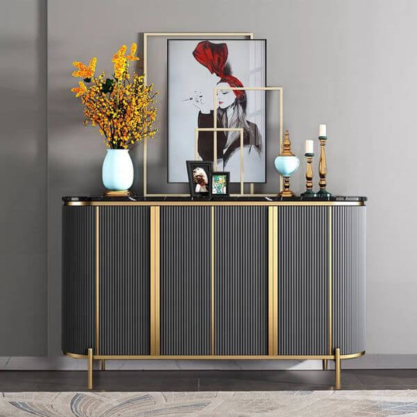 Perfect Dealz Italian Style Luxury Black Gold Dining Room Sideboard