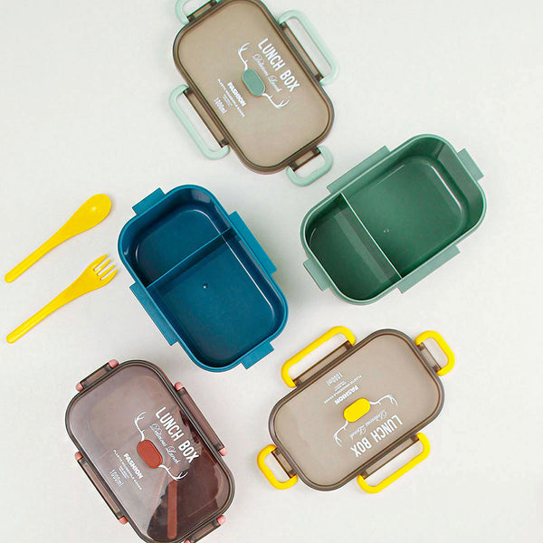 Kids Bento Lunch Box 1 L Plastic Lunch Container in vibrant colors with compartments and utensils