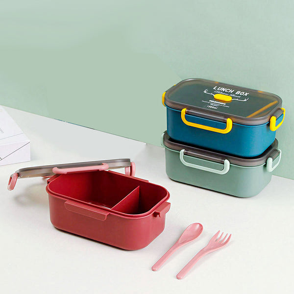 Kids Bento Lunch Box 1 L Plastic Lunch Container in vibrant colors with compartments for balanced meals.