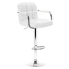 Modern Kitchen Stool with Armrests featuring sleek white upholstery and chrome base, ideal for contemporary kitchens.