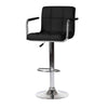 Modern Kitchen Stool with Armrests featuring a stylish black seat and chrome base, ideal for contemporary kitchens.
