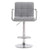 Modern Kitchen Stool with Armrests in gray upholstery and chrome base, featuring adjustable height and stylish armrests.