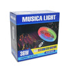 36W RGB Colour Changing Bluetooth Lamp packaging with colorful design and musical elements.