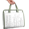 Large Capacity Transparent PVC 13 Compartment File Folder with documents being held by a hand.