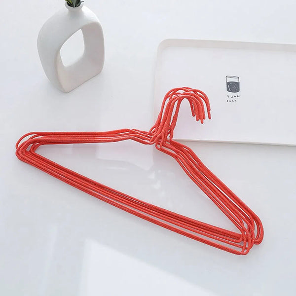 PVC Coated Metal Clothes Hangers 10 Pack in vibrant red color, ideal for organizing clothing and preventing slips.