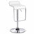 Low Back Barstool with Foot Rest featuring white faux leather and chrome pedestal base.