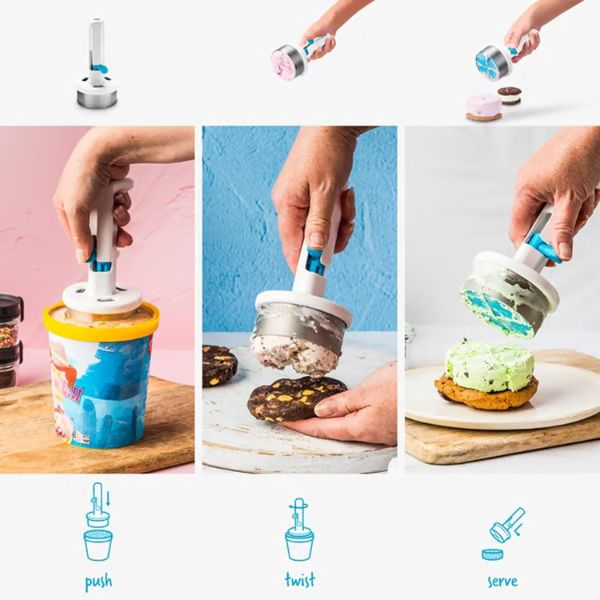 Perfect Dealz Metal Ice Cream Sandwich Maker with Scoop
