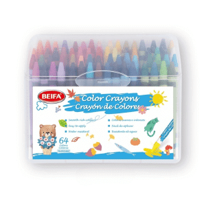 Perfect Dealz Mini Round Crayon Set 64 Colours, 0.8 x 9cm