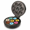Mini Donut Maker 8-Cavity Donut Baking Machine showcasing colorful mini donuts in a countertop appliance.
