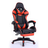 Modern PU Leather Swivel Office Chair in black and red, designed for comfort in office and home workspaces.