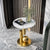 Perfect Dealz Modern Golden & Marble Side Table