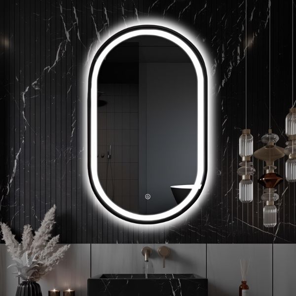 Modern LED Smart Vanity Mirror – Pill-Shaped Design