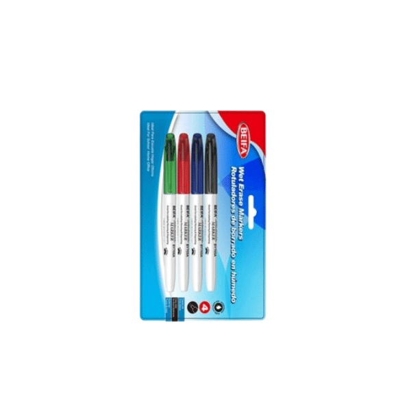 Perfect Dealz Multi-Colour Wet-Erase Whiteboard Marker Set Black, Blue, Red, Green, Fiber Tip