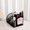 Multi-Compartment Metal Mesh Desk Organizer